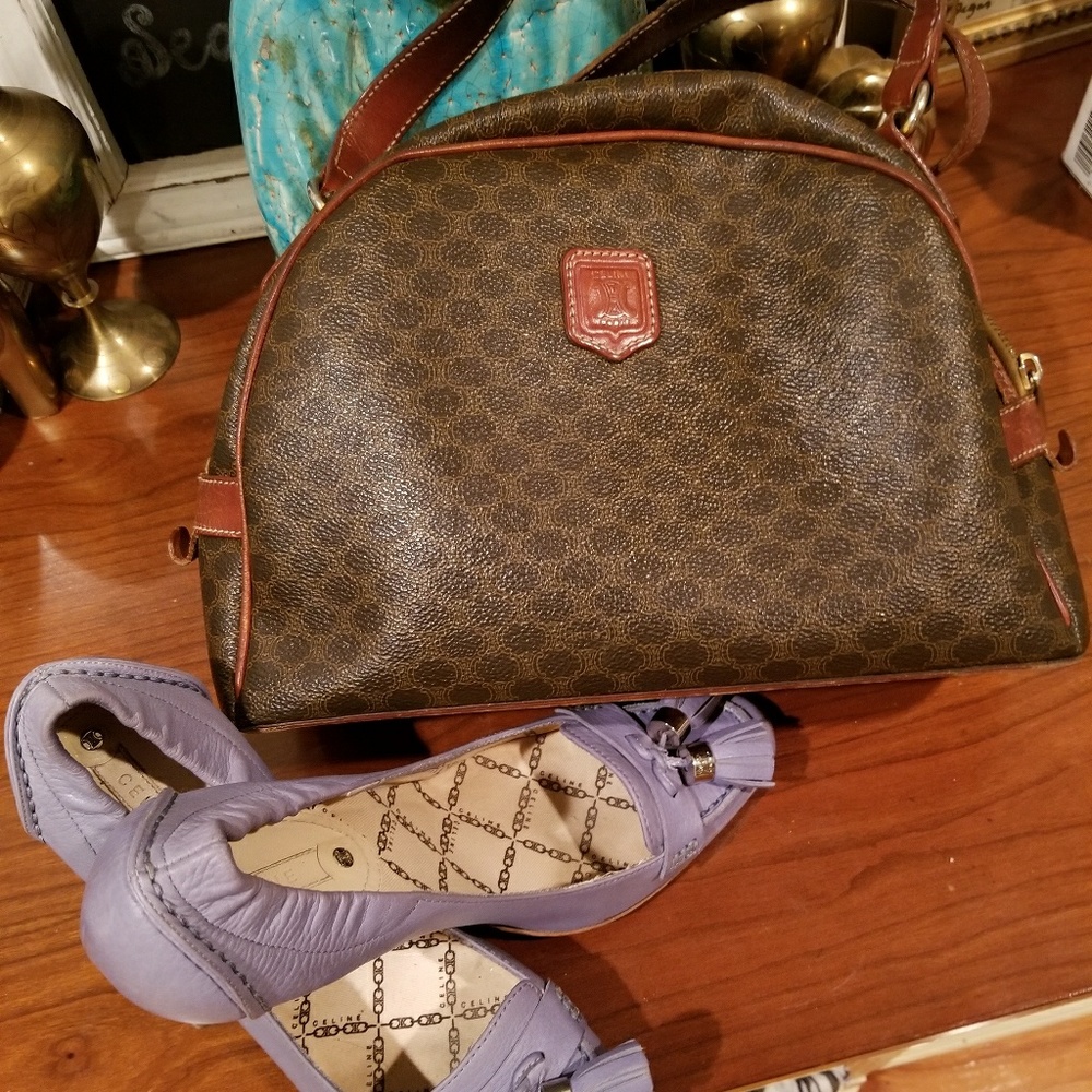 Authentic Celine Macadam Handbag and Pumps